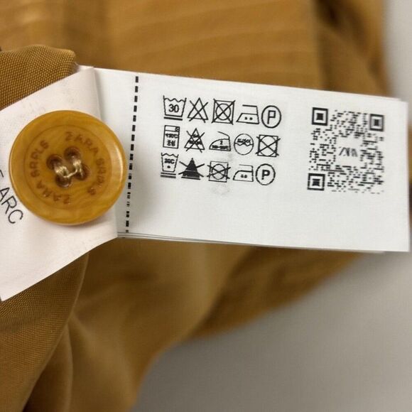 Zara SRPLS Womens Shirt Dress Size L Brown Belted Midi Short Sleeve 3173/431 NWT - Picture 10 of 13